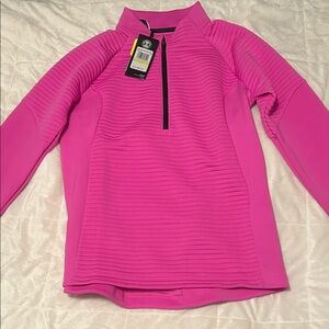 Under Armour Fuchsia Ribbed Quarter-Zip